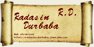 Radašin Durbaba vizit kartica
